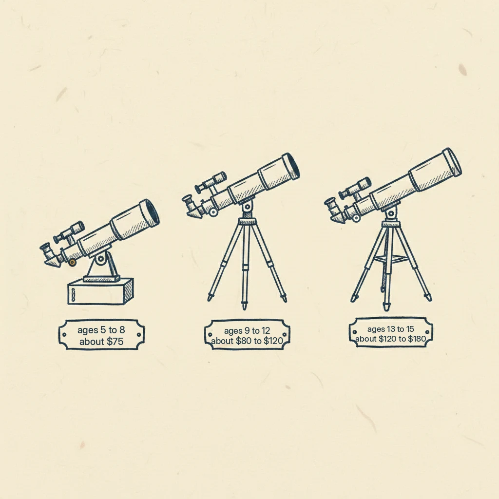 which telescope is right for a 6, 9, or 13 year old: a simple age-by-age picture