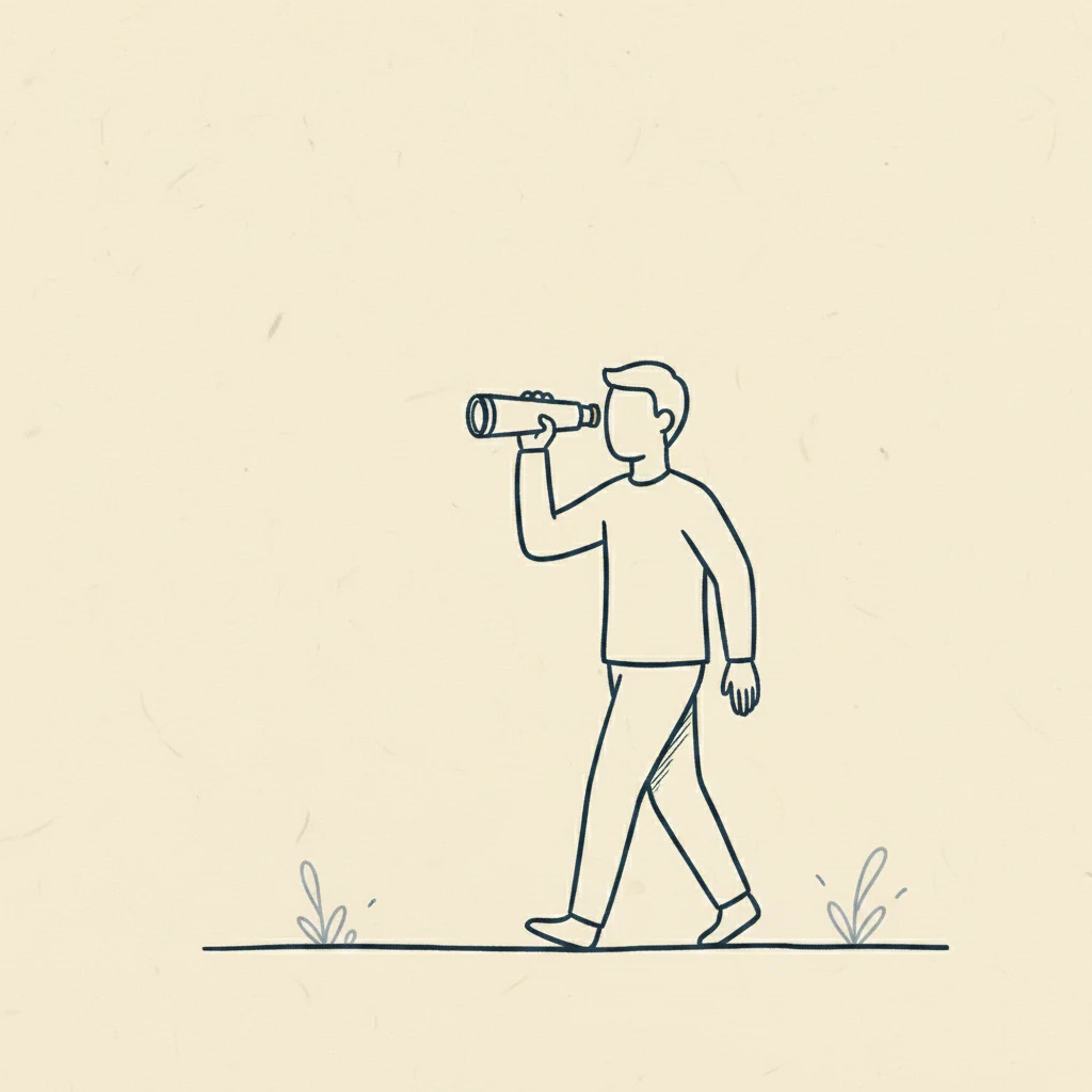 using a pocket monocular one-handed to watch a bird
