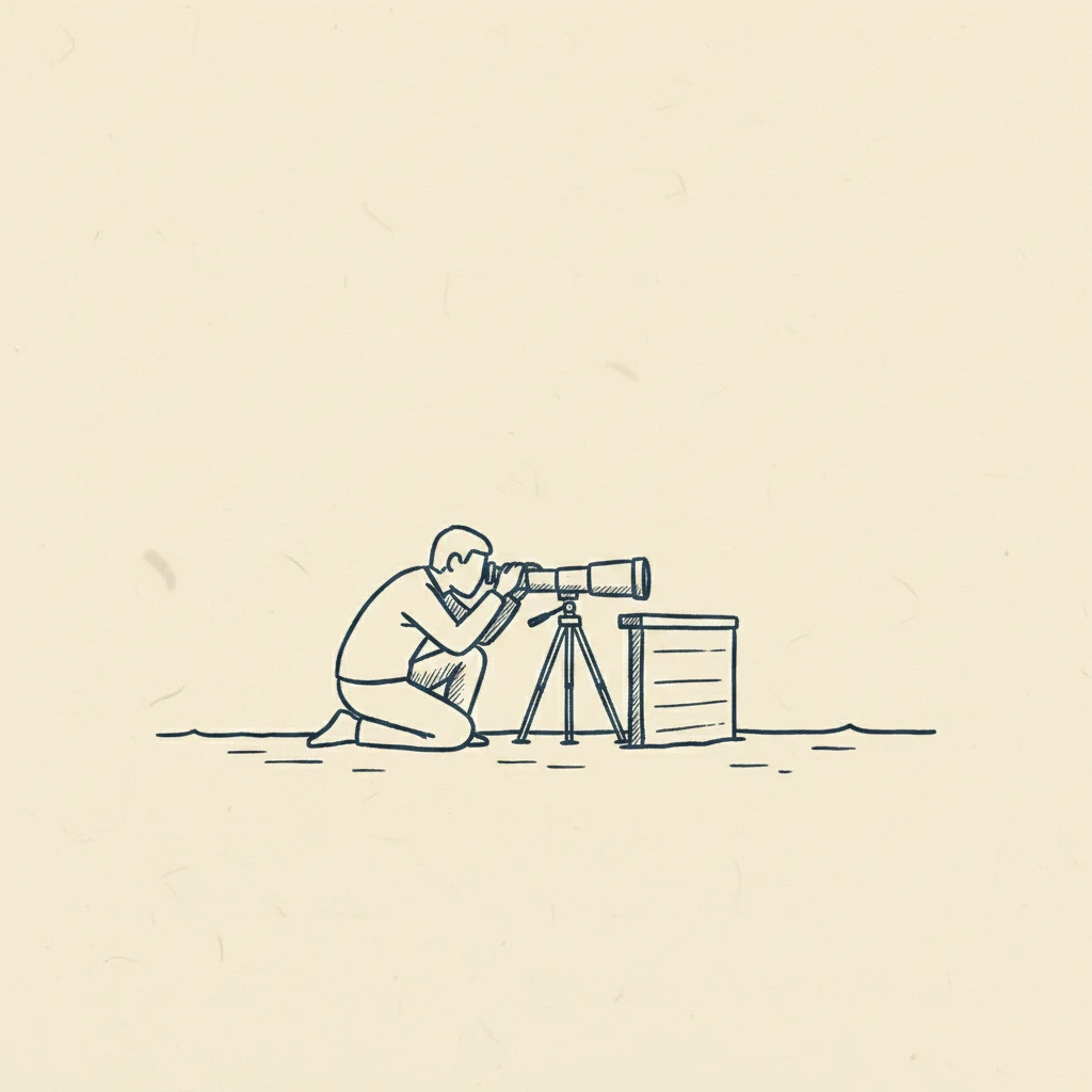 using a spotting scope on a tripod to watch distant birds