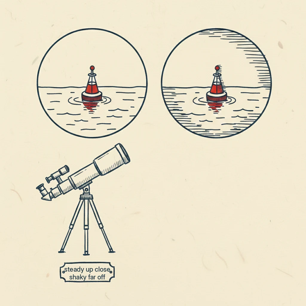 why 7x marine binoculars work better than high power on a moving boat, the higher power just shakes