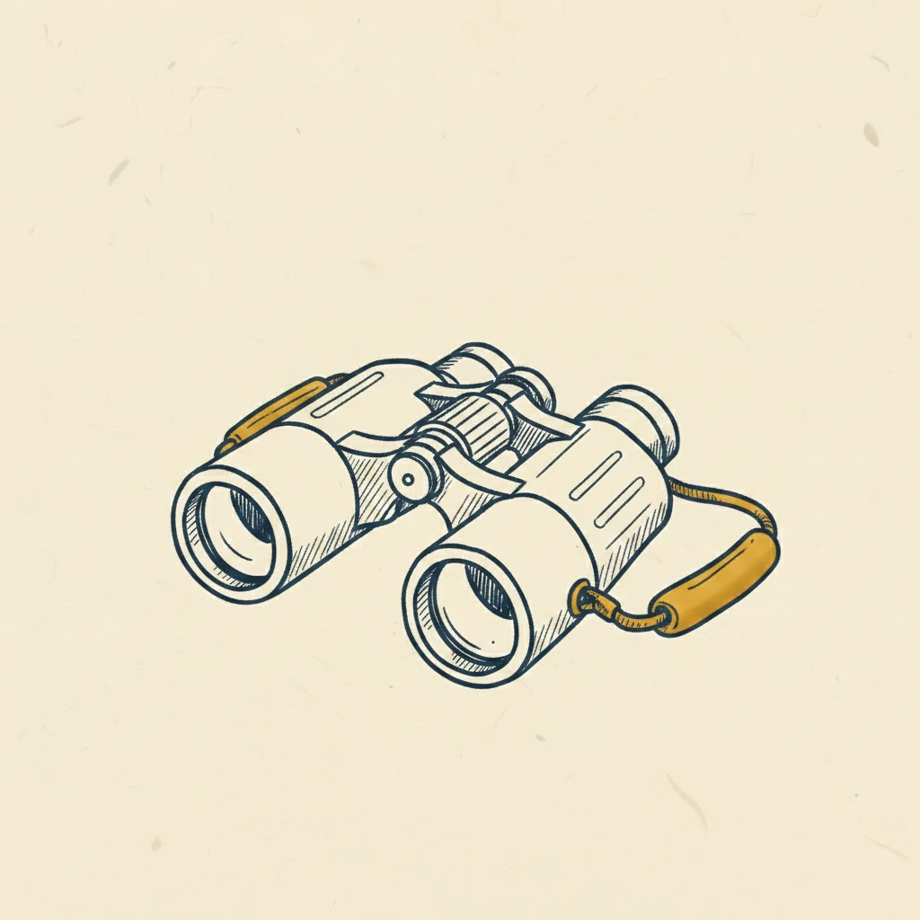 a floating strap attached to a pair of waterproof binoculars