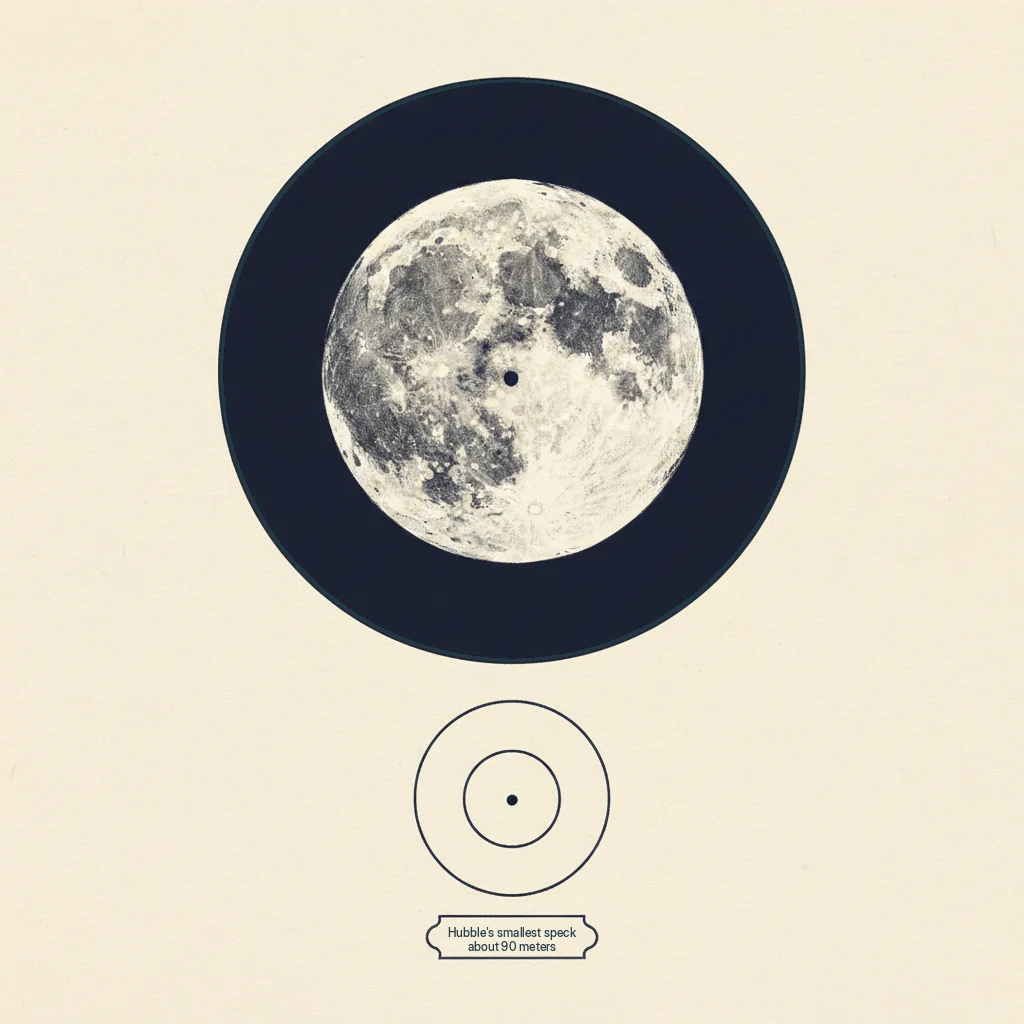 why no telescope on earth can see the flag on the moon: even the Hubble telescope can only make out things about 90 metres across and the lander is only about 4 metres