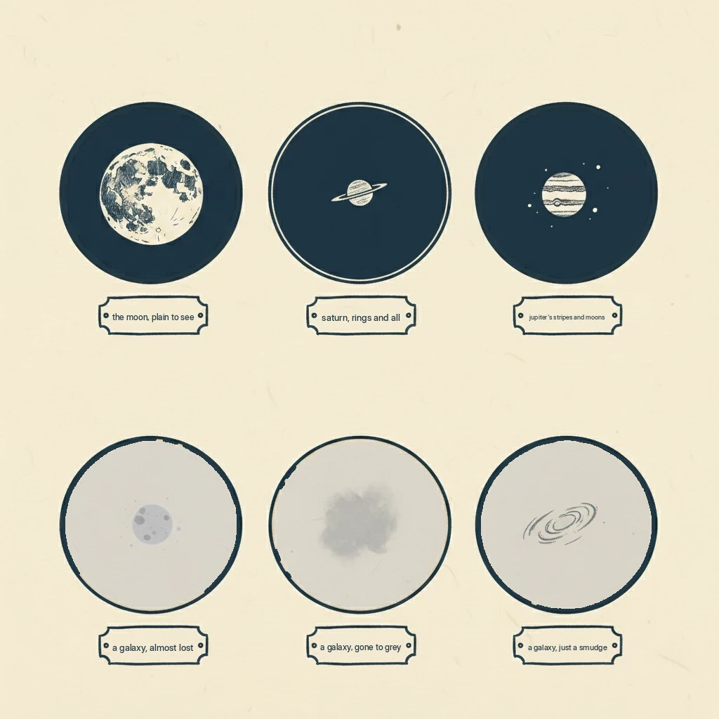 what light pollution does and doesn't ruin: the moon and planets are fine from the city, the galaxies are not